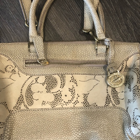 Brahmin unique perforated pattern genuine leather small handbag. - Picture 4 of 4